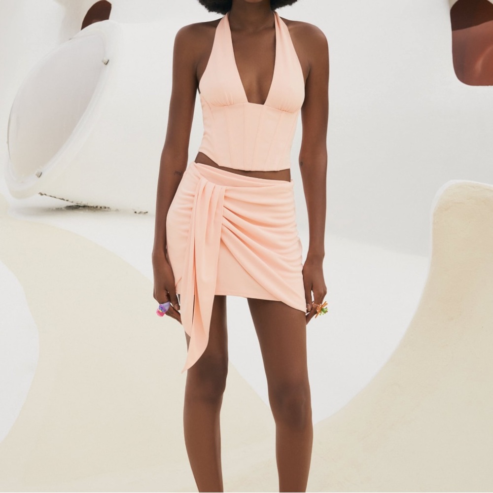 Zara pink corset halter top